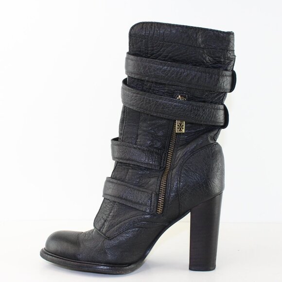 Tory Burch Jaden Buckle Leather Heeled Boots (US 6.5/EU 37) - Picture 5 of 12